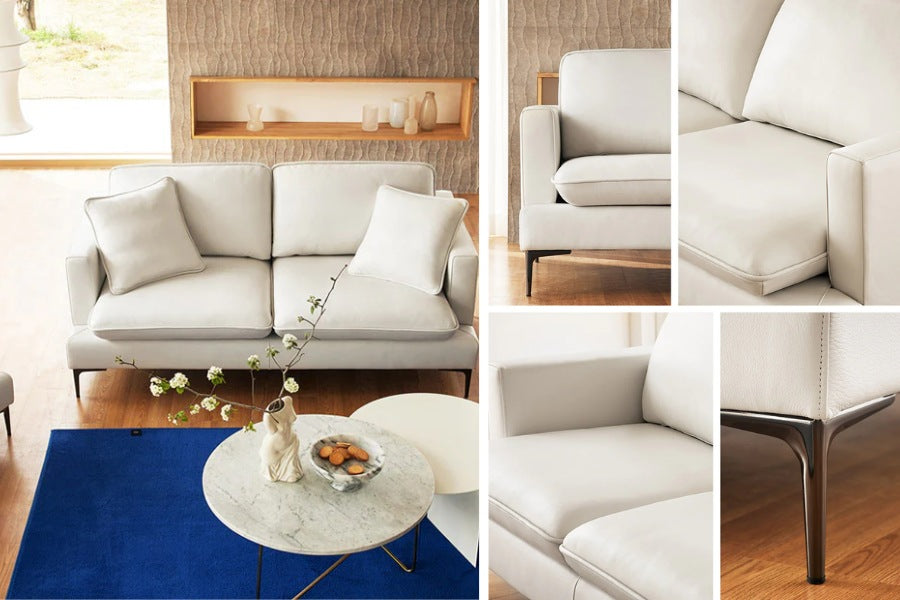 Sofa văng bọc da Microfiber 2 chỗ tựa liền
