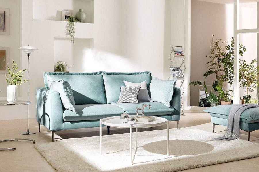 Ghế sofa dài 2m tựa liền màu xanh PRINT