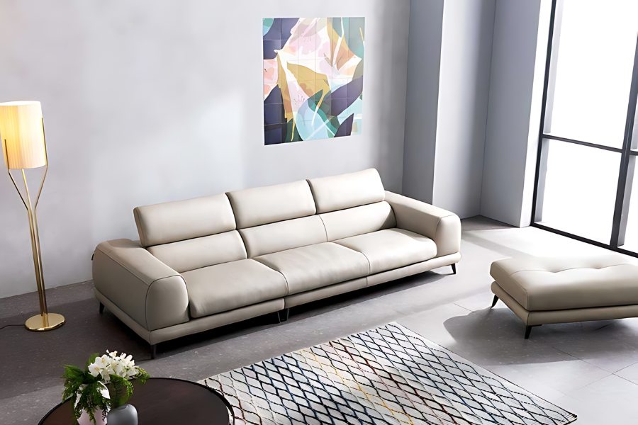 Sofa văng da ATOMY màu kem ngà