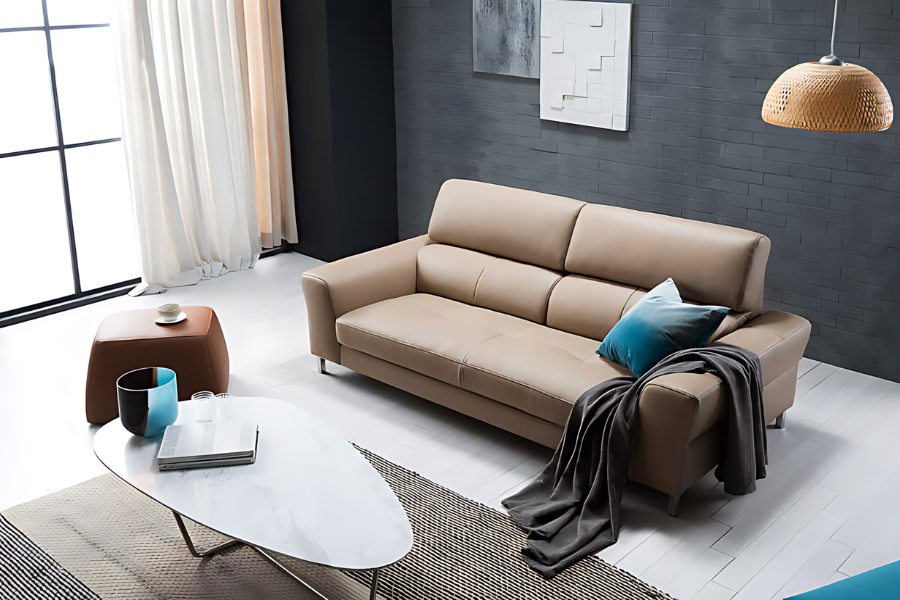 Sofa văng DELIA màu kem nâu
