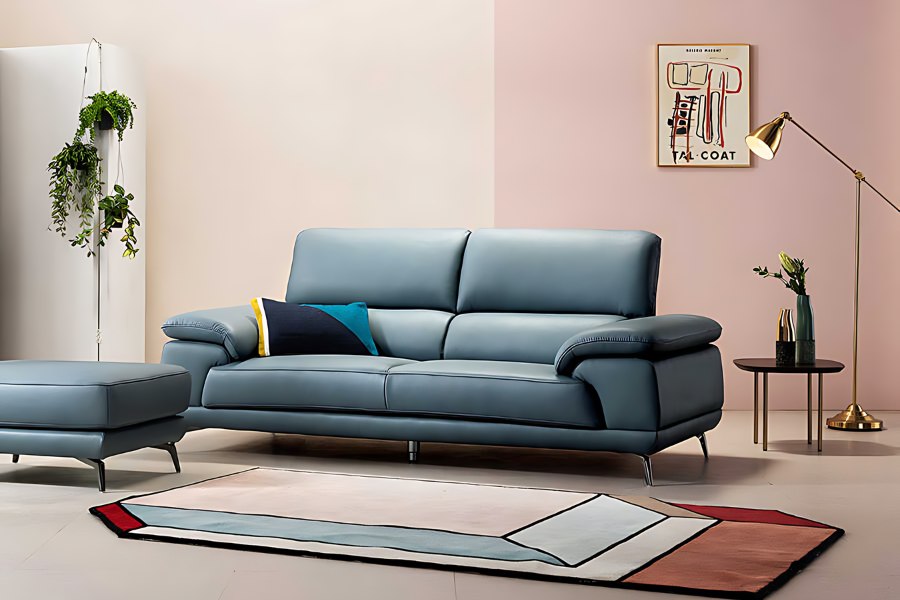 Sofa văng 2m2 bọc da 2 chỗ tựa liền cao cấp- BERNI