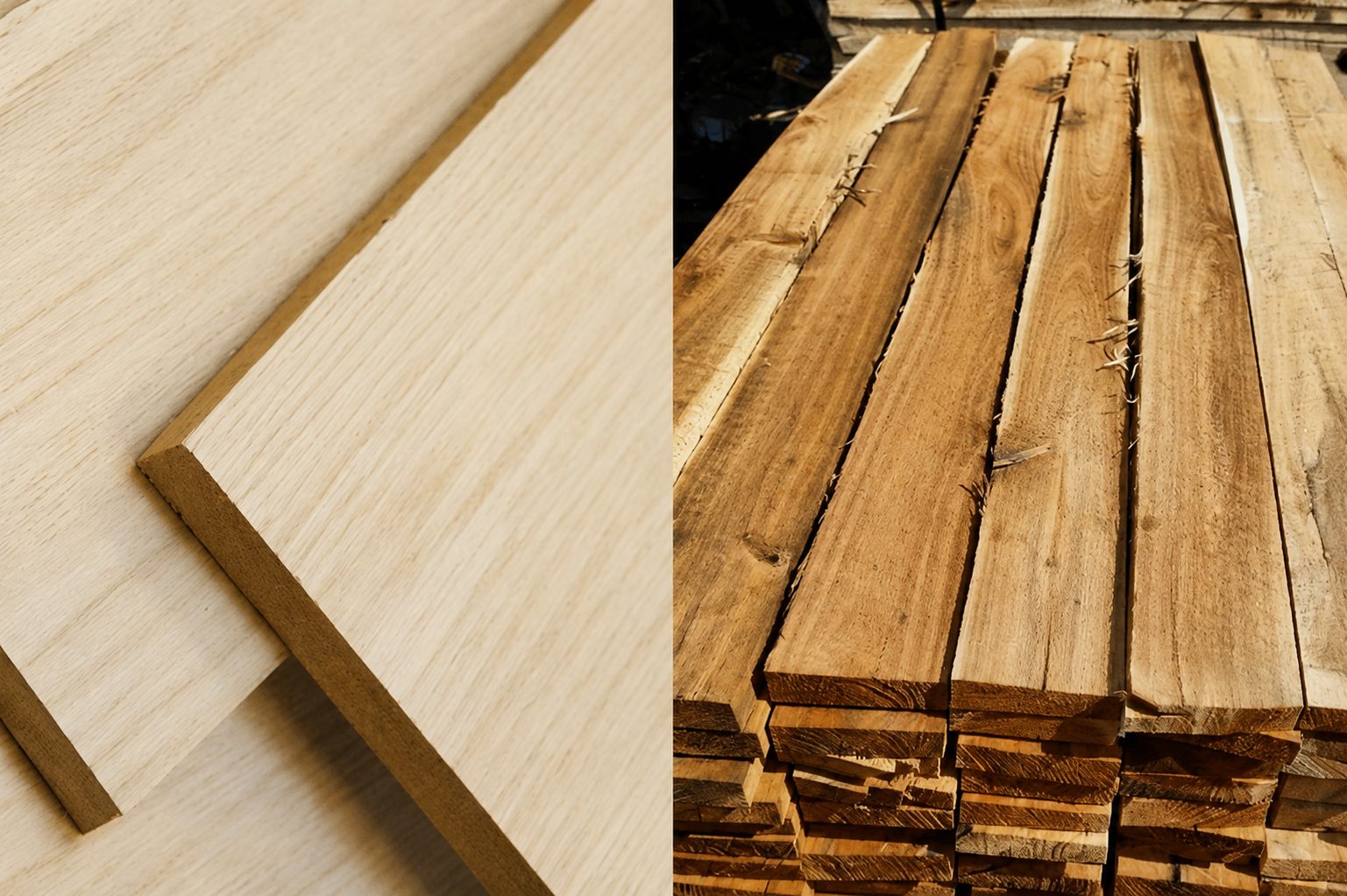 Phân biệt và so sánh giữa gỗ Sồi và gỗ Keo trong thiết kế nội thất 2024